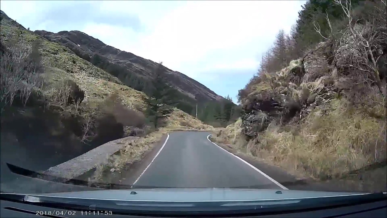 Driving from Loch Goil to Inveraray in Scotland