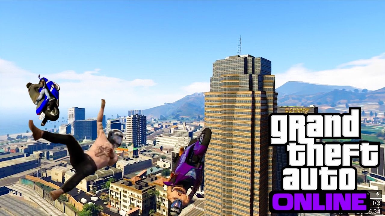 GTA 5 - GIANT building Stunt test ! + FUN