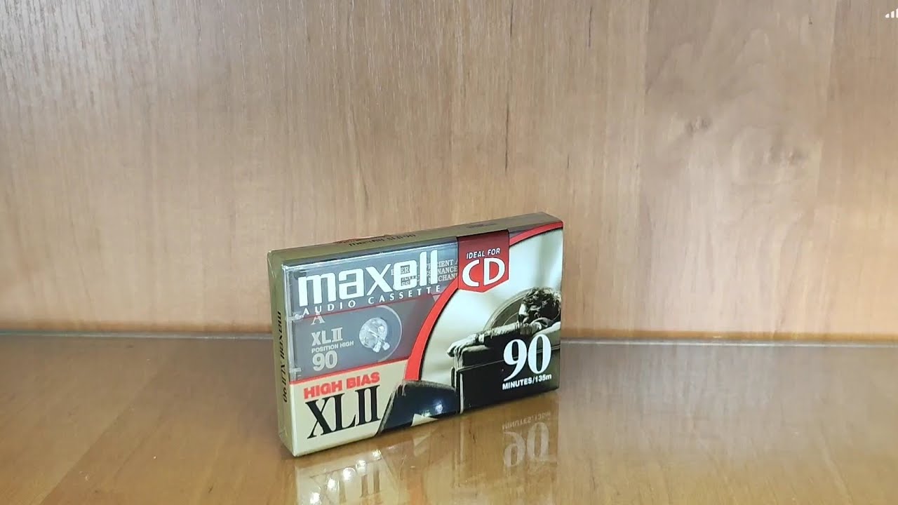 Распаковка аудиокассеты MAXELL XL ll 90 assembled in Mexico, 2002 год выпуска.