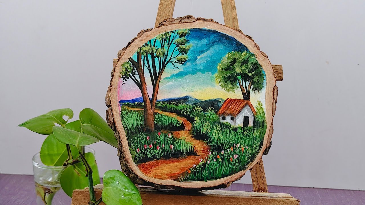 Dry painting on wood very easy step by step