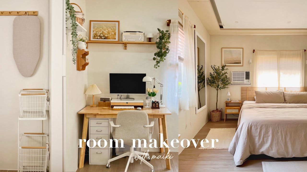 Cozy Room Makeover Philippines 🍃 | Minimalist & Pinterest inspired ✨ | Desk setup 🪑