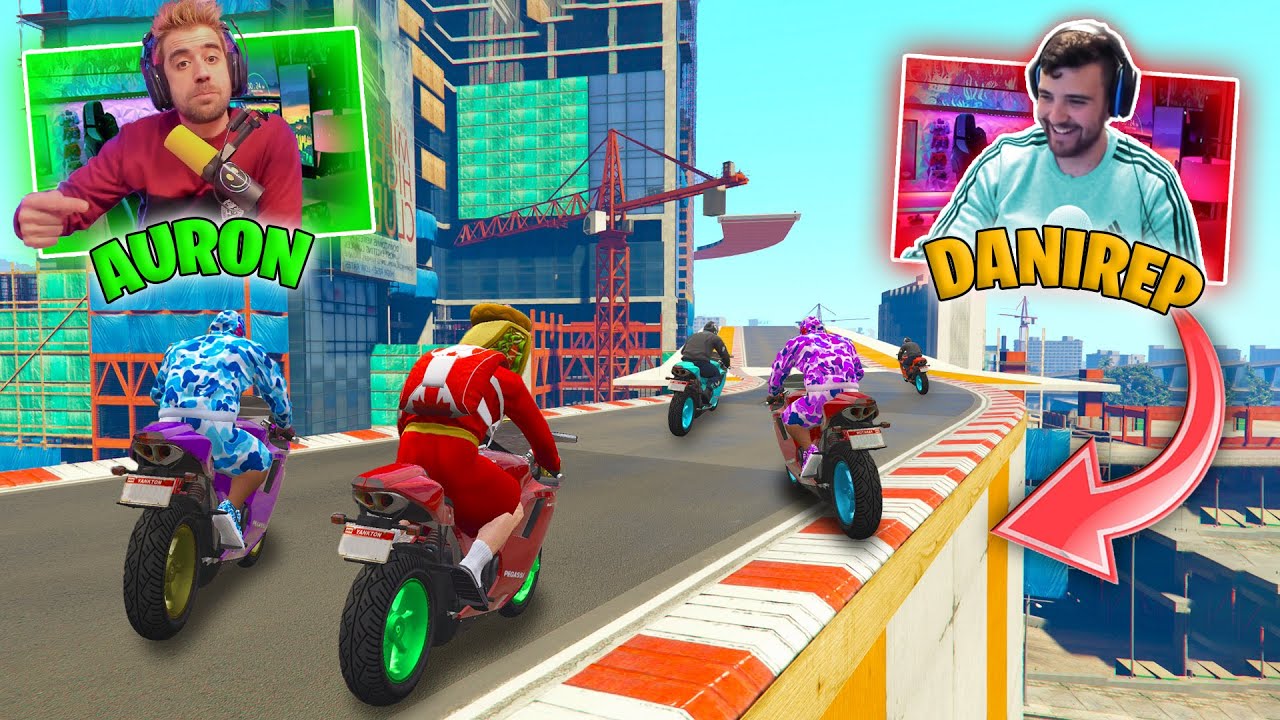 CARRERA ÉPICA DE MOTOS CON AURONPLAY Y AMIGOS! LA CARRERA DE LA PAZ!! - GTA V ONLINE