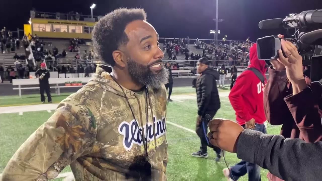 Varina football coach Marcus Lewis after 21-3 win at rival Highland Springs