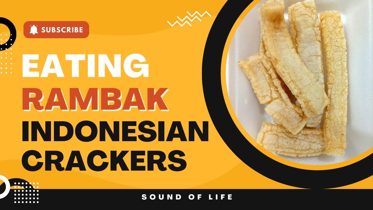 Eating rambak - an indonesia crackers | sound no talking