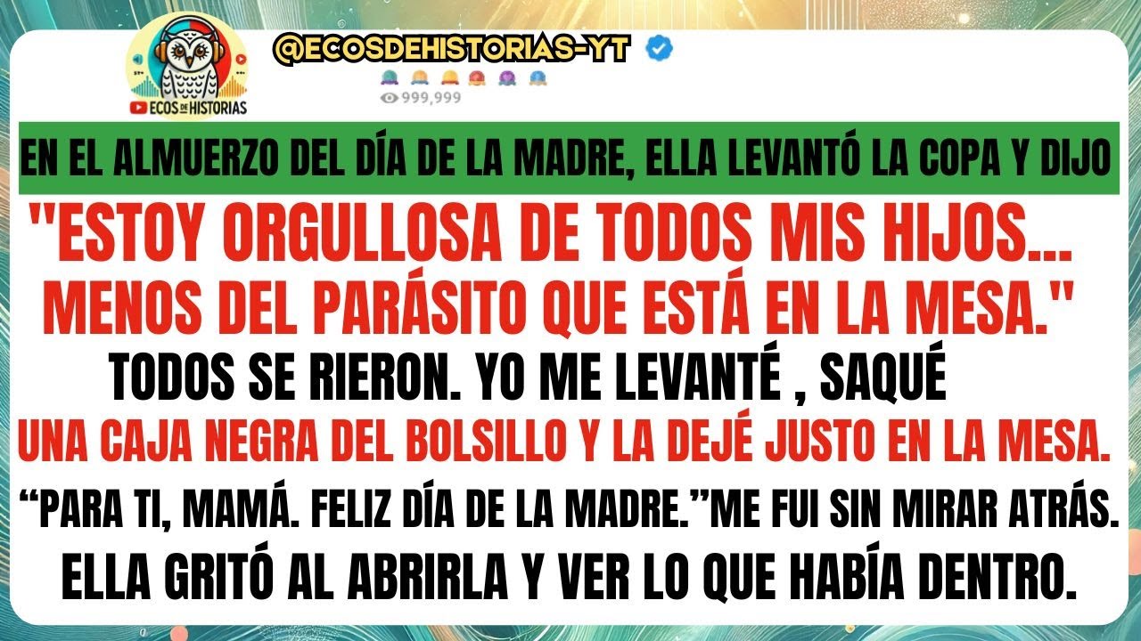 En el almuerzo del Día de la Madre, ella levantó la copa y dijo riendo