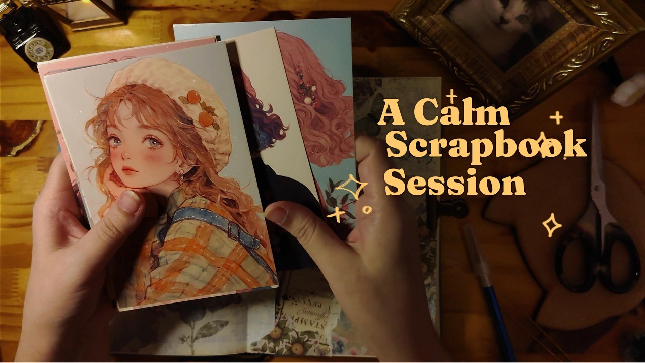 Uma sessão calma de scrapbook| #13 ASMR✨| sem conversa | #journaling #colagem #diario # 