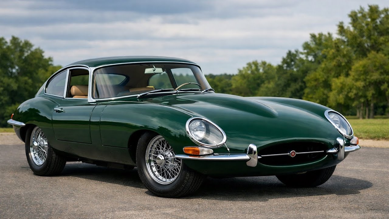 “The Timeless Beauty of the 1961 Jaguar E-Type | British Racing Green Perfection”