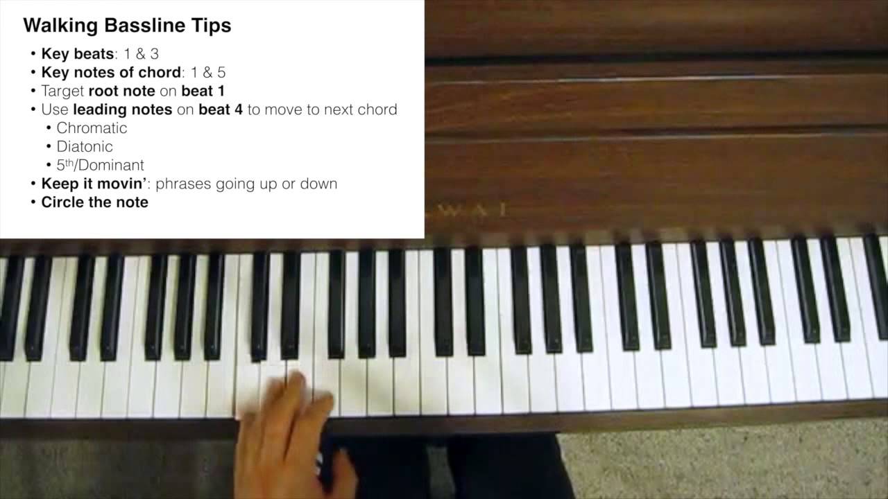 Jazz Piano Tutorial - Walking Basslines (Part I)