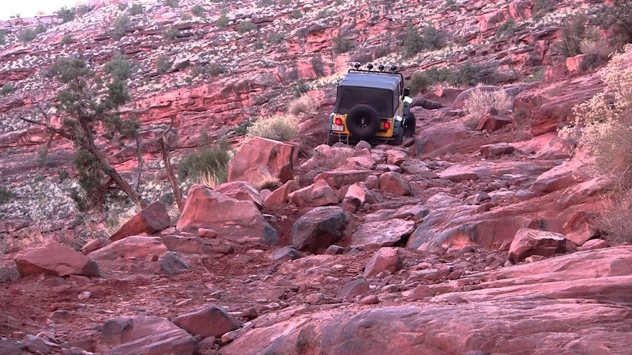 Most difficult section of Kane Creek Canyon, Moab, Utah