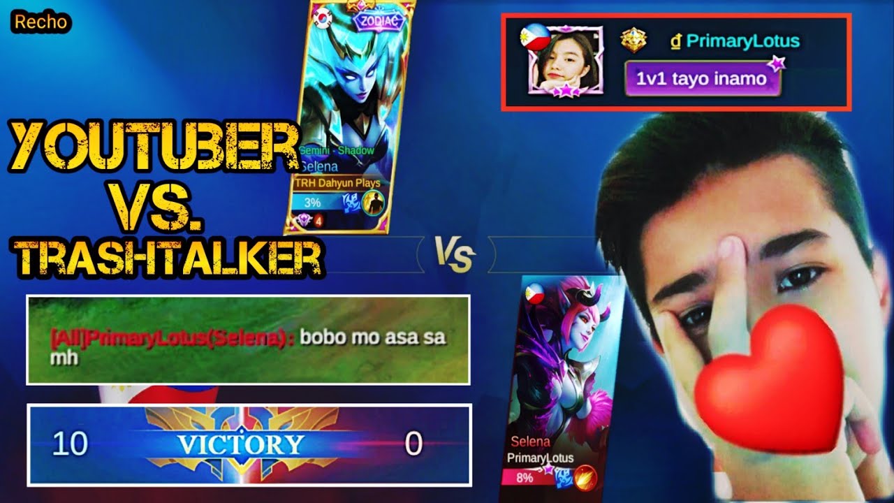 Basher Hinamon Ako ng 1v1 Selena!  (Pinaglaruan😂) | Mobile Legends | Recho