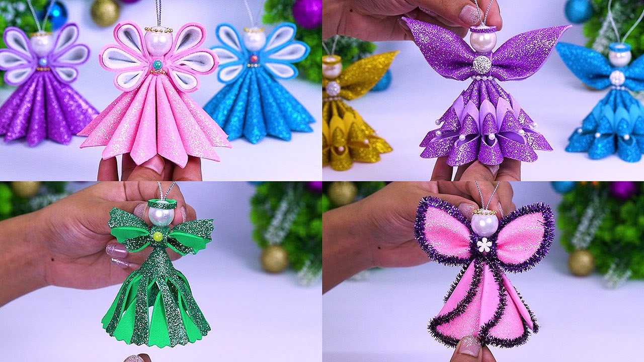 4 Christmas Angels Ornaments Making at Home  😇 Do It Together