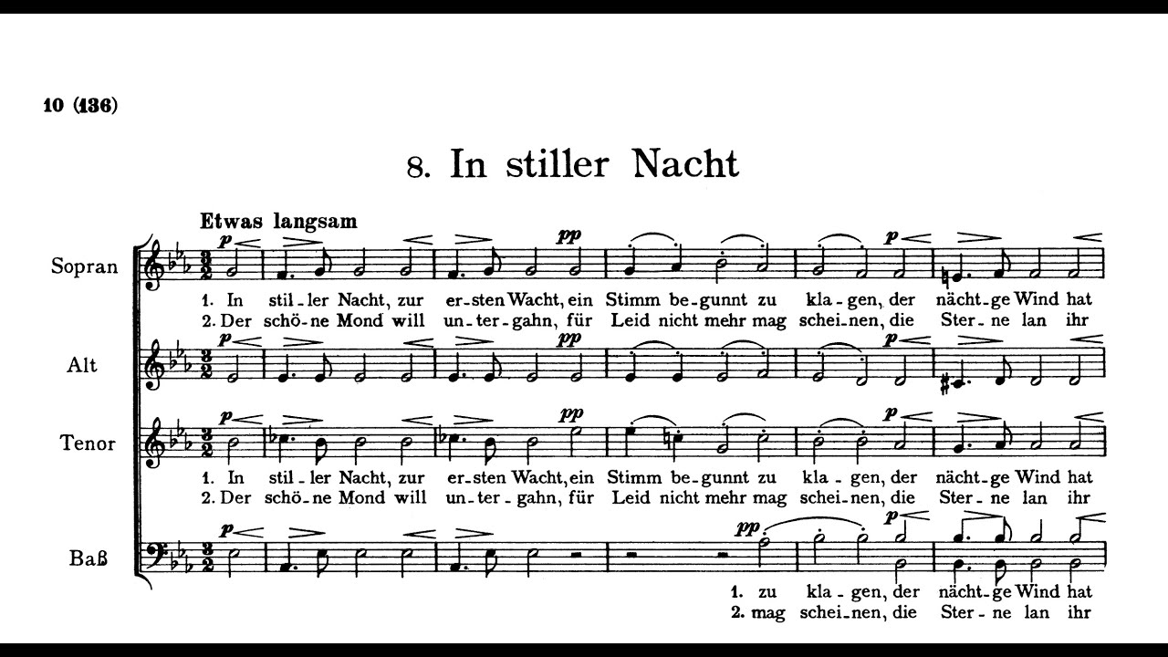 J. Brahms, In Stiller Nacht - Score