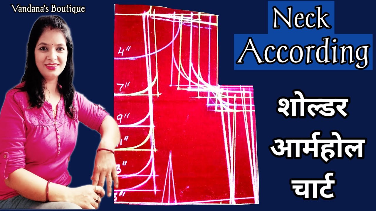 शोल्डर और आर्महोल  कटिंग फॉर्मूला / Deep Neck  According Shoulder & Armhole Cutting For Beginners