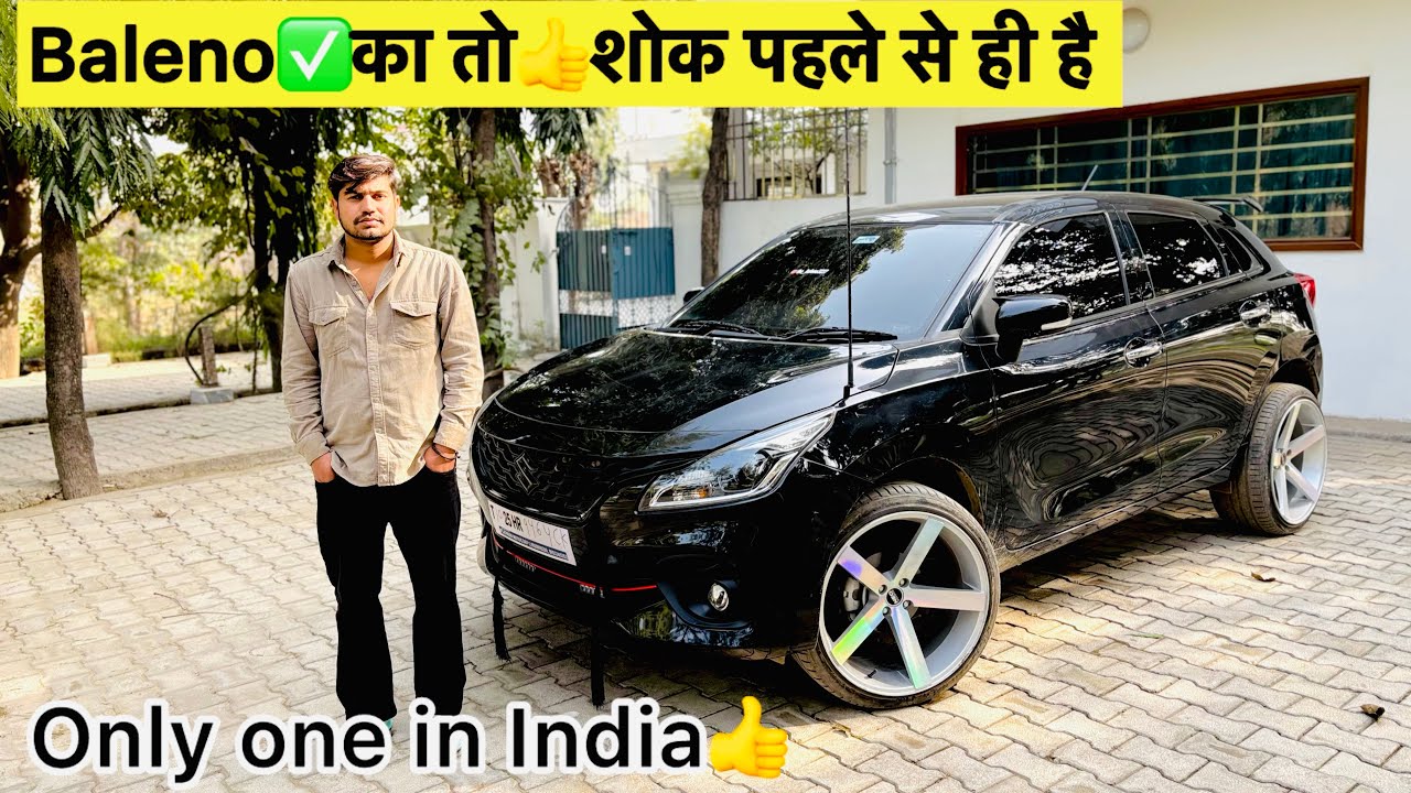 Baleno😱का तो शोक पहले✅से ही था ये दूसरी baleno🚀है black ब्यूटी है #balenolover #zblack #alloywheels 