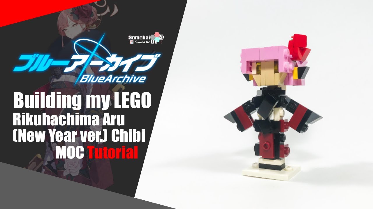 LEGO Blue Archive Rikuhachima Aru (New Year Ver.) Chibi MOC Tutorial | Somchai Ud