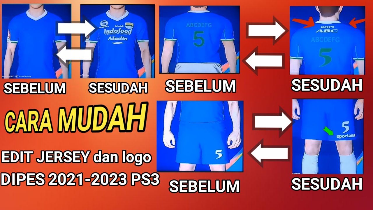 LUAR BIASA‼️Cara membuat Jersey pesib bandung 100% mirip aslinya di pes 2021-2023 ps3