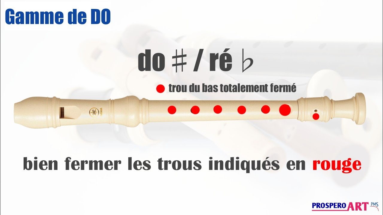 Gamme de Do &agrave; la fl&ucirc;te : Les di&egrave;ses et les b&eacute;mols (les alt&eacute;rations)