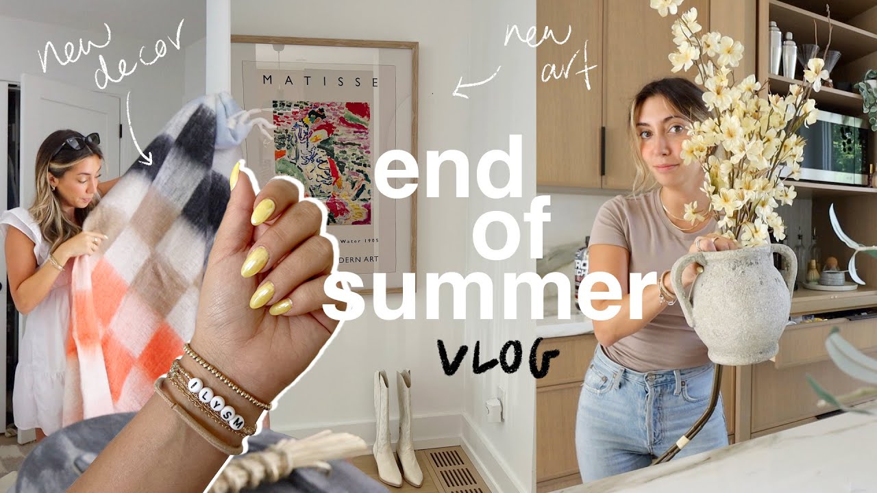 END OF SUMMER VLOG: nails, fall home decor + living room updates!
