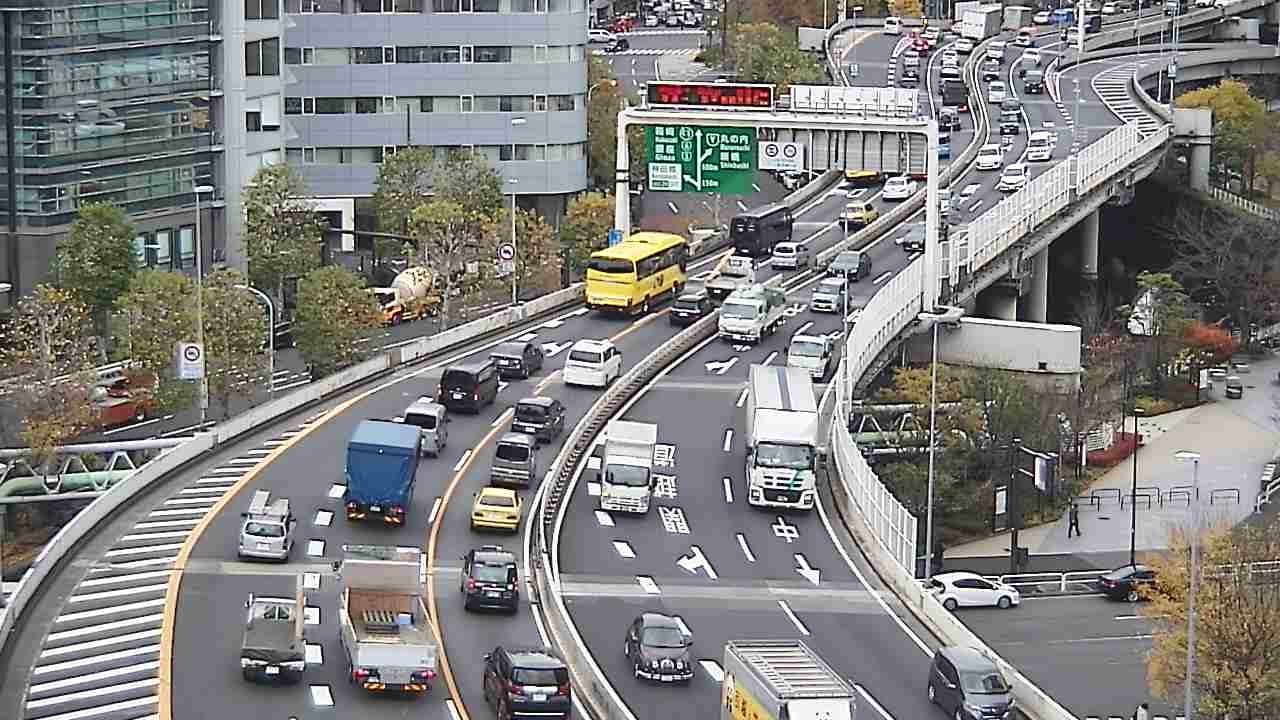 【LIVE】首都高 都心環状線 竹橋JCT付近 ライブカメラ/Tokyo highway Live Camera 2026/01/28 10:35～