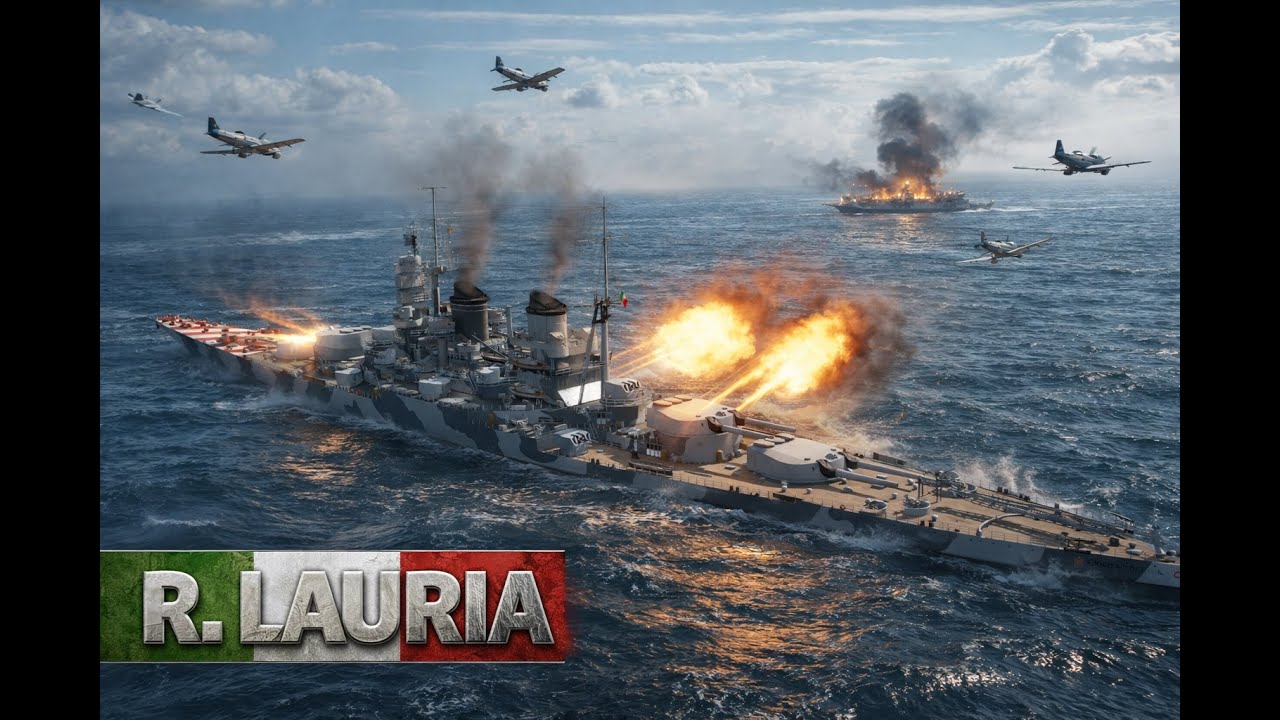 El Acorazado Italiano R. Lauria demuestra un poder superior con proyectiles SAP
