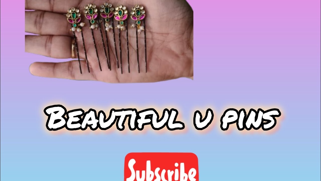 Pretty & elegant handmade U pins😍|#trending #handmadejewellery #kudanupins #silkthreadjewellery 