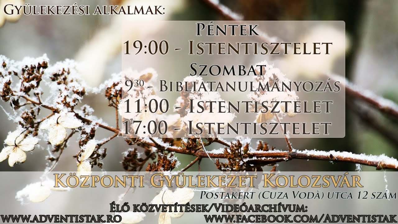 Szombat délutáni Istentisztelet (07.02.2026)