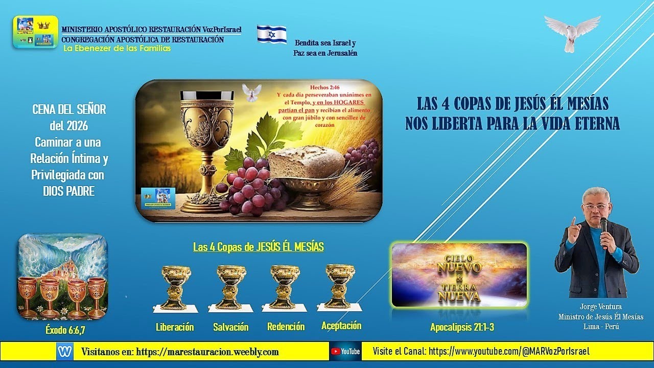 LAS 4 COPAS DE JESÚS ÉL MESÍAS NOS LIBERTA PARA VIDA ETERNA