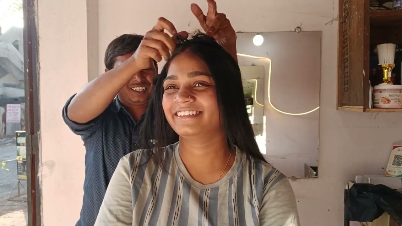 Indian girl long hair temporary straightening straight hair style 💯 🤔 👌 ✨️ 