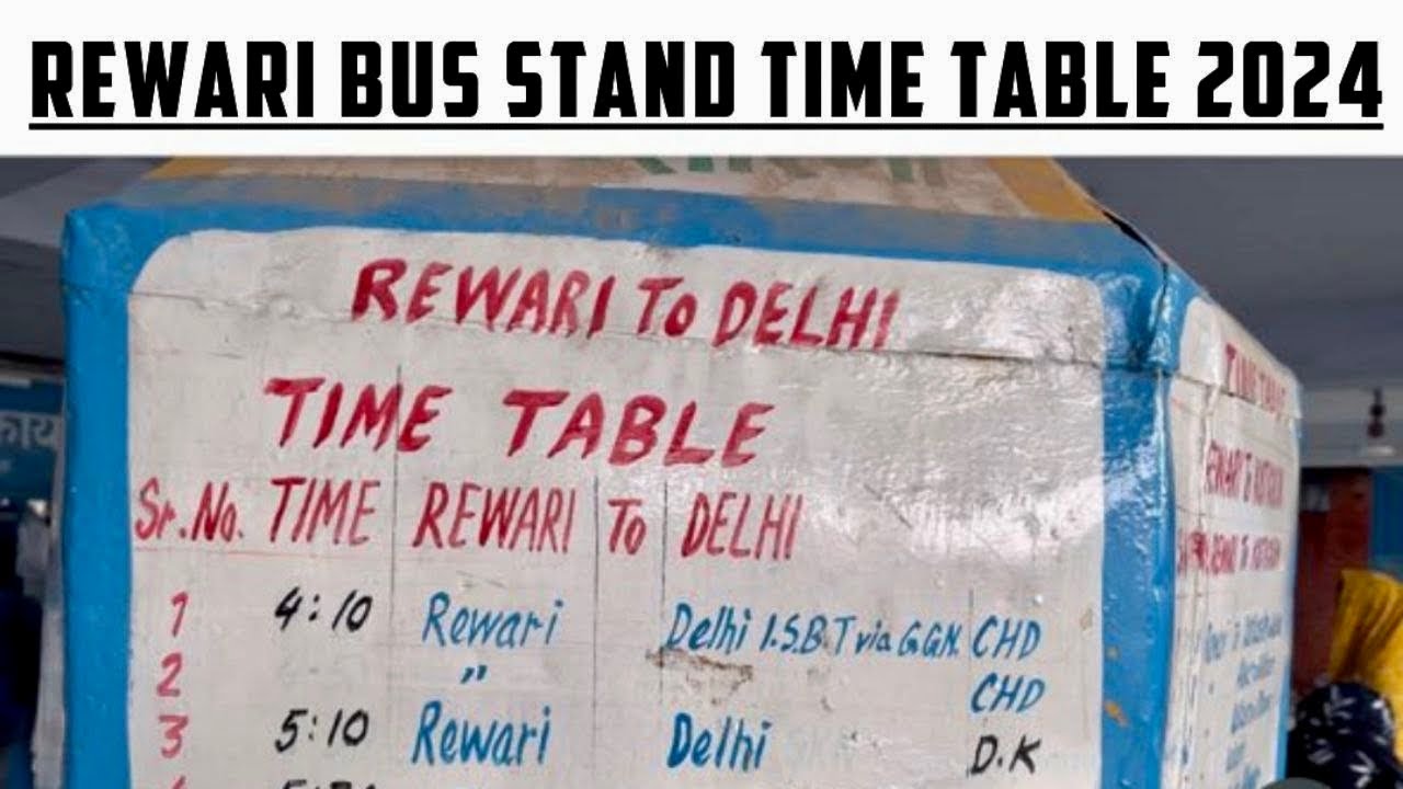 रेवाड़ी Bus Stand से अन्य राज्यों में जाने वाली बसों का Time Table | समय सारणी | Rewari2024Time Table