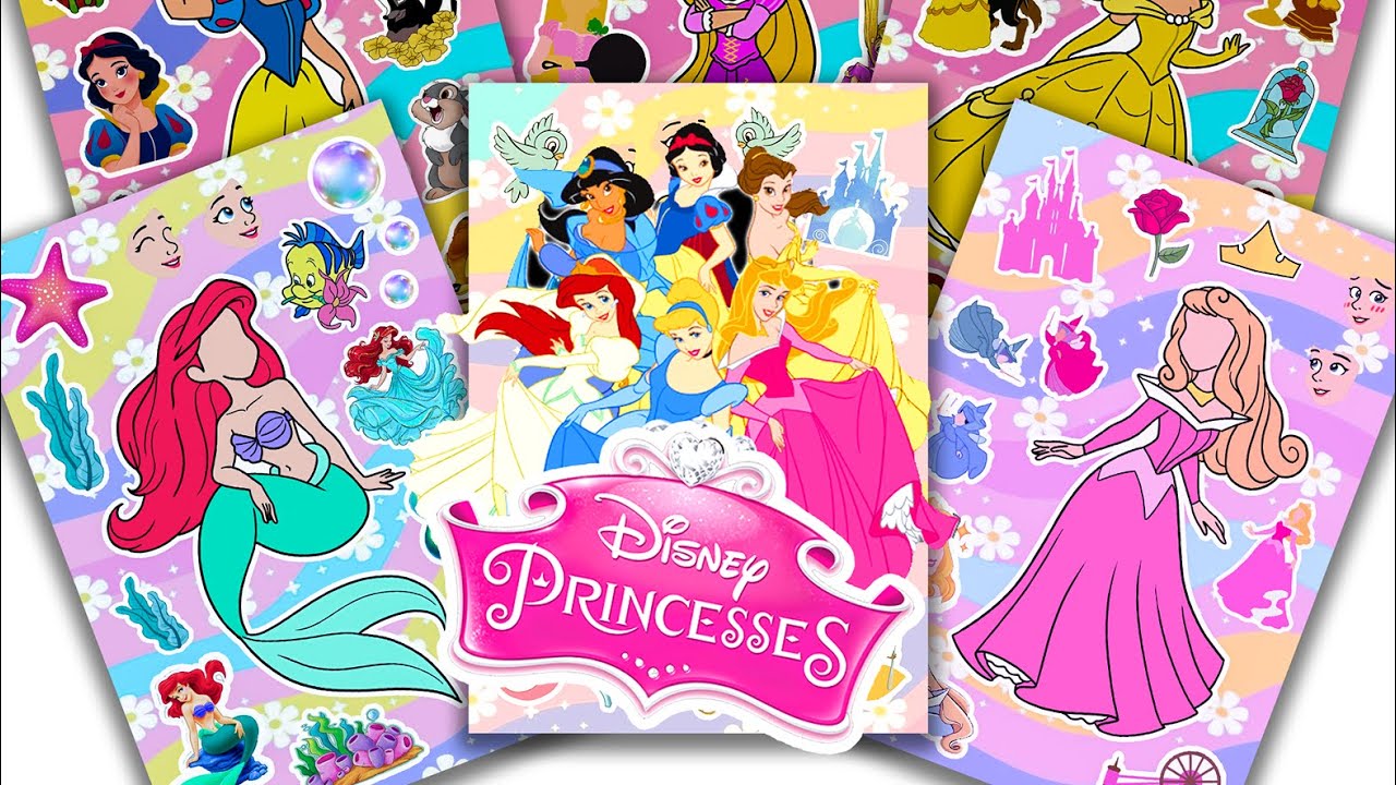 🎀 Paper DIY 🎀 Disney Princess 👑 Snow White, Ariel & Rapunzel | Paper Doll ASMR | Buku Stiker Cantik