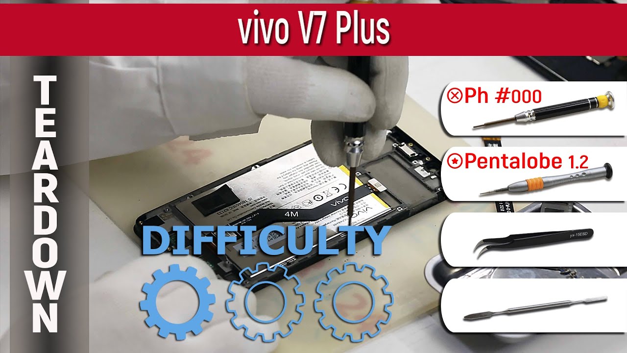 Как разобрать 📱 Vivo V7 Plus Разборка и ремонт
