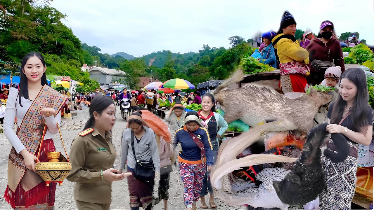 Người LÀO Tràn Sang VIỆT NAM Bán Toàn Hàng Cấm Tại Chợ Phiên Biên Giới
