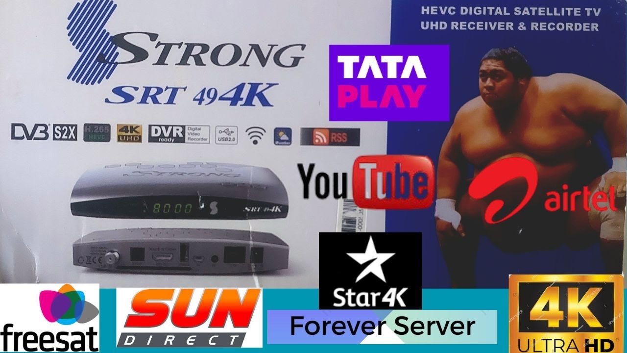 STRONG SRT 49 4K UHD FOREVER SATELLITE RECIVER H.265 HEVC DV3 S2X  ALL DTH AND IPTV MOVIES