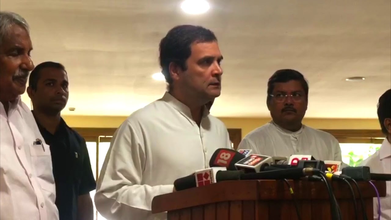 Kochi: Congress President Rahul Gandhi Addresses The Media After Visiting Kerala's Relief Camps
