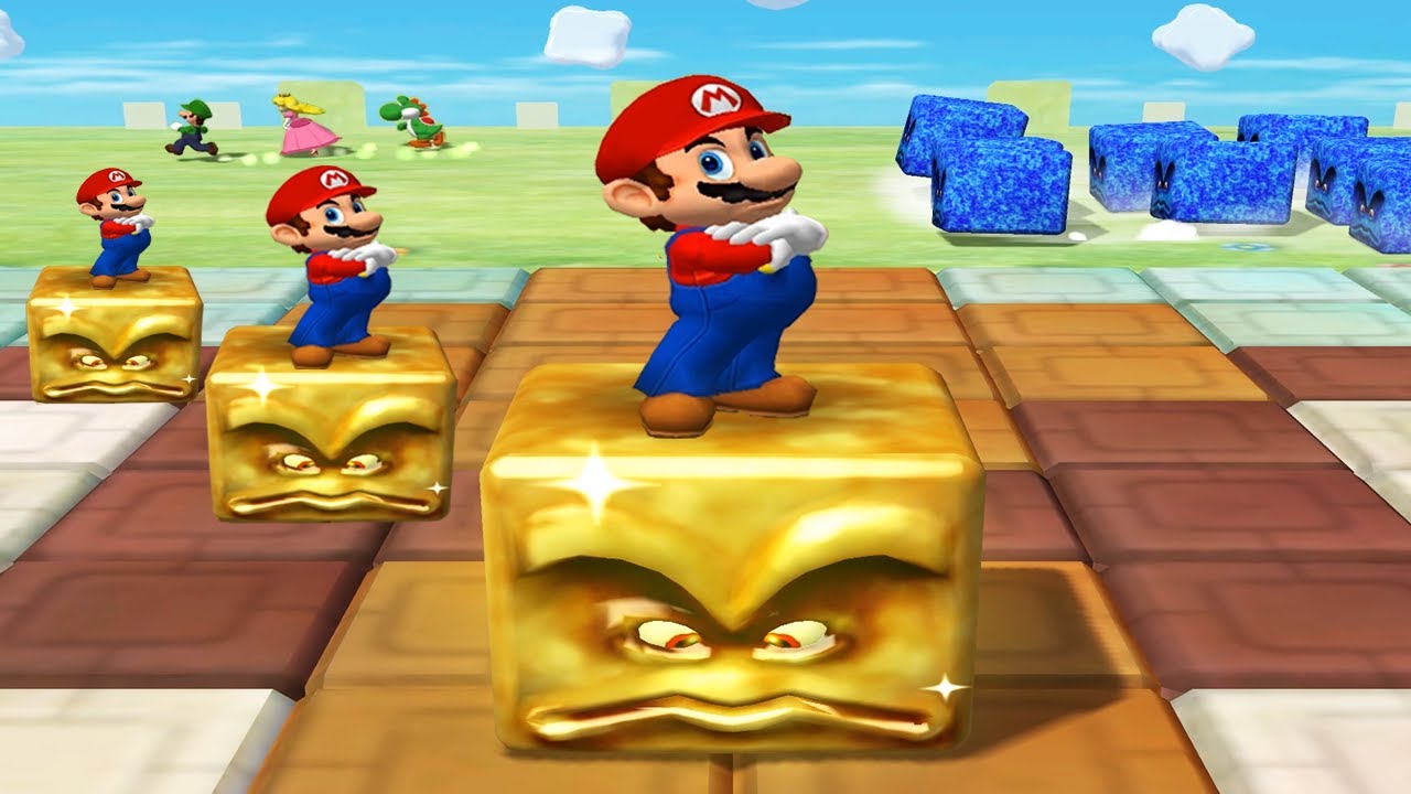 Mario Party 5 - Mariothon Battle 7 Win -1 vs 3: Mario vs Luigi Peach and Yoshi