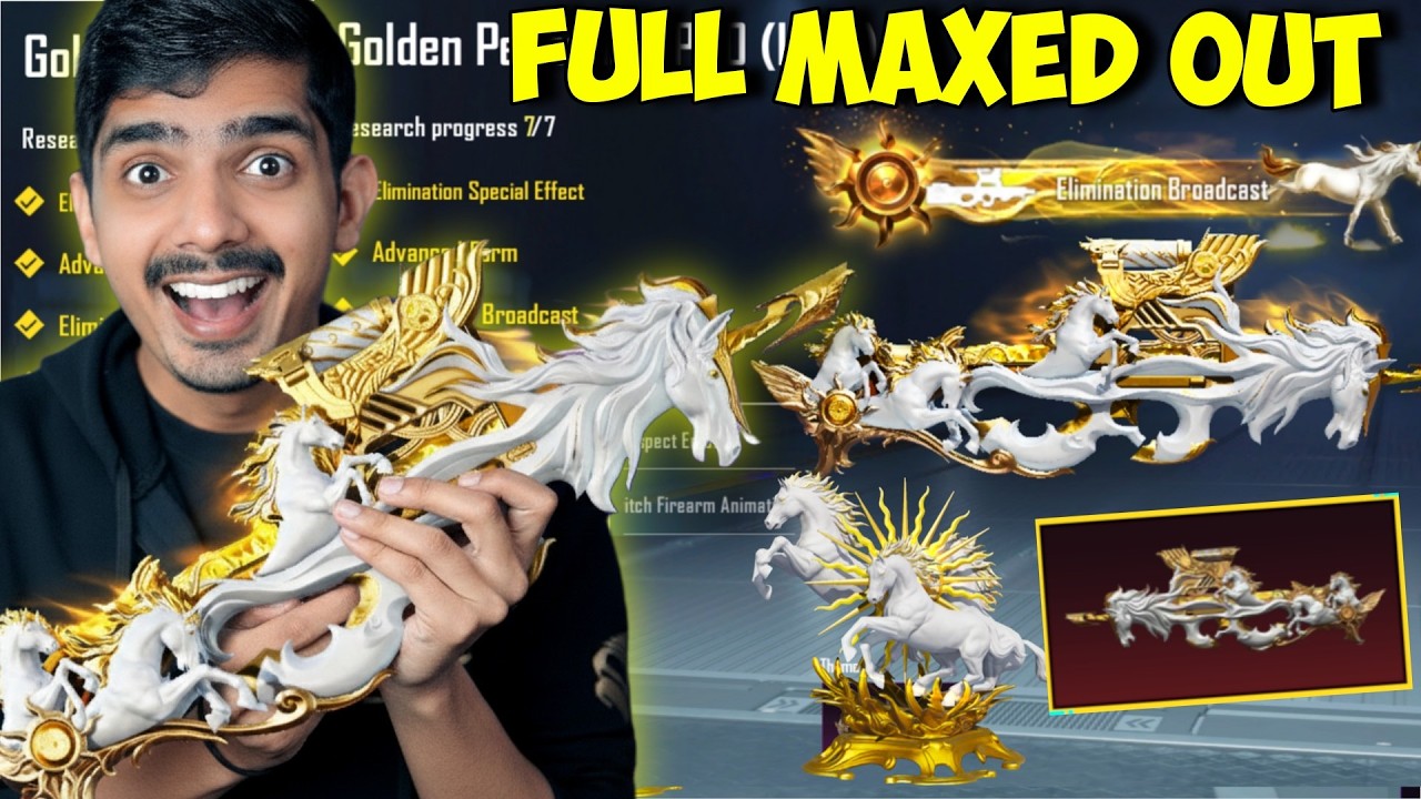 New Mythic Golden Pegasus P90 Level 7 Full Maxed Out 🔥😍 BGMI Best P90 Upgradable Skin Ever