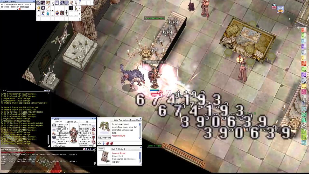 iRO Sakray test server - Focused Arrow Strike (83% skill delay reduction)