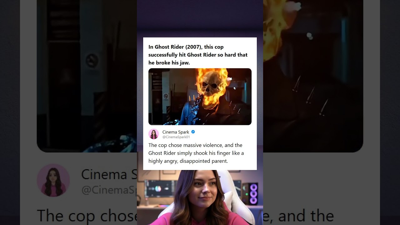 Ghost Rider 2007 Cop Breaks Ghost Riders Jaw Who Reacts Like a Disappointed Parent