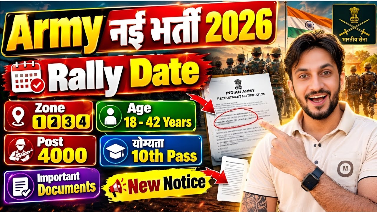 Indian Army Rally Bharti 2026 🥳 | Age Limit, Rally Date, Notification & Eligibility🔥