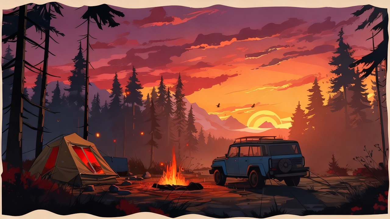 Sunset Campfire — Relaxing LoFi Beats for Study, Chill & Sleep