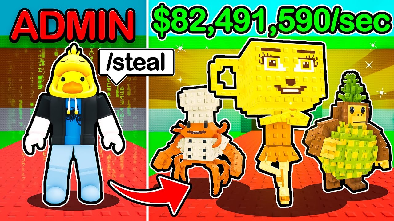 I Used ADMIN COMMANDS To Steal Every OP Brainrot in Roblox Steal a Brainrot!