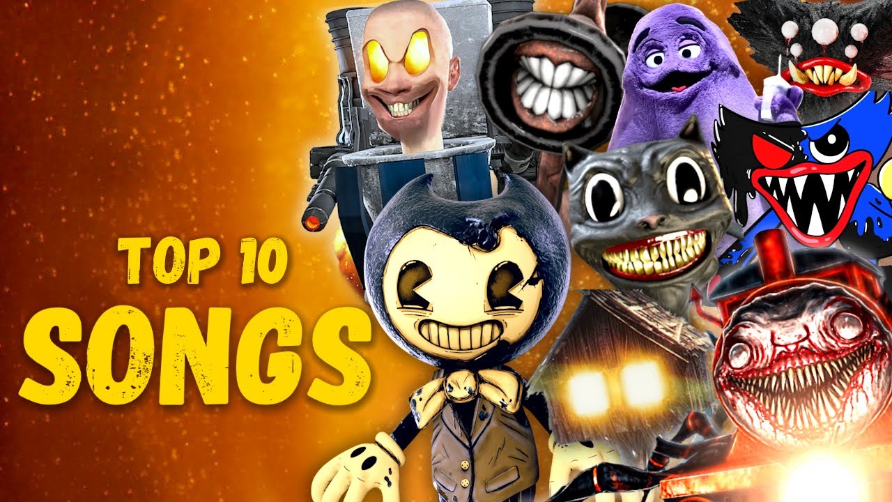 TOP 10 SONGS | BENDY, SKIBIDI TOILET, CARTOON CAT, HUGGY WUGGY, GRIMACE SHAKE, SIREN HEAD | MORS