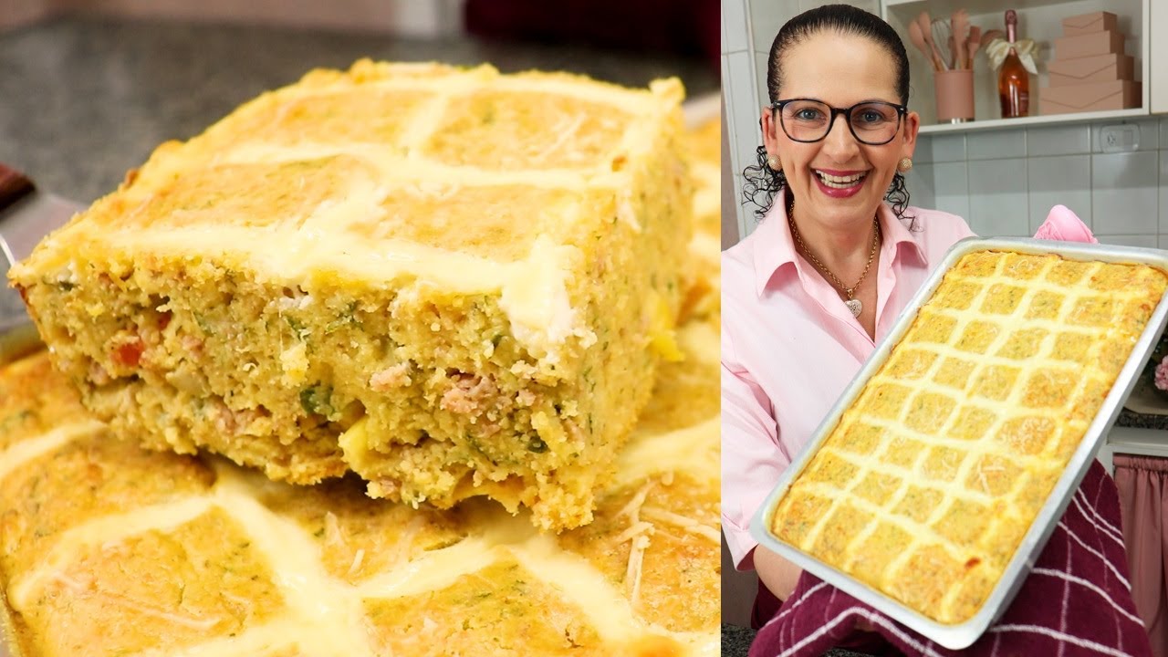 TORTA SALGADA CAIPIRA DE LIQUIDIFICADOR INCRIVELMENTE DELICIOSA! - Isamara Amâncio