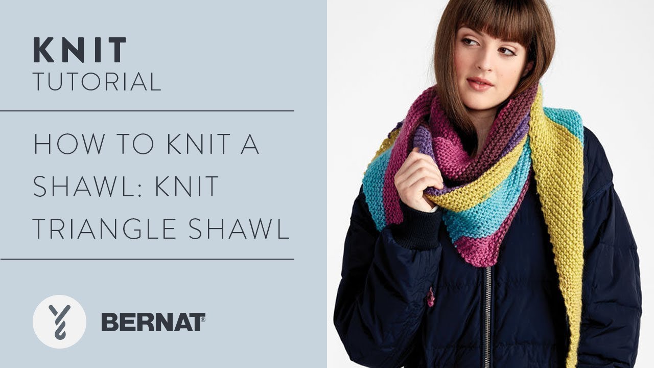 Knit a Triangle Shawl with Bernat Pop Yarn | Easy Tutorial
