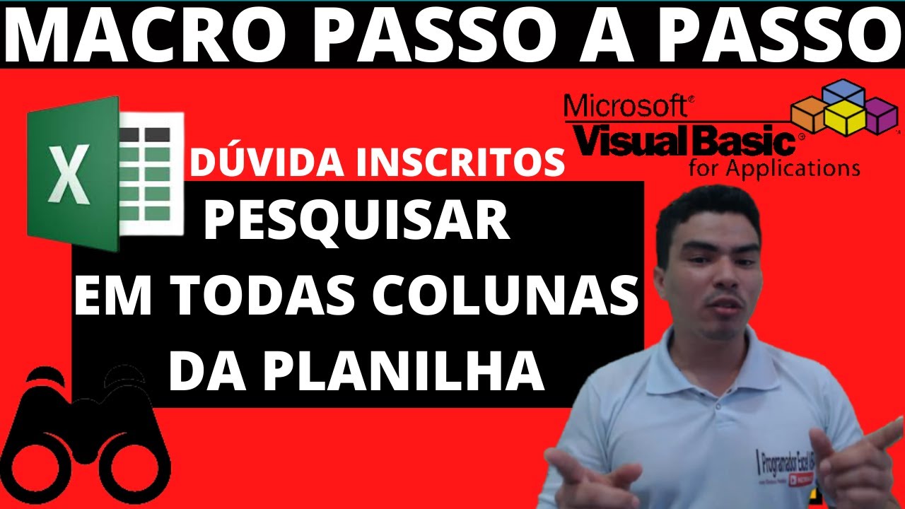 Como Pesquisar em todas as colunas na propria planilha com VBA, aprenda e automatize seu arquivo VBA