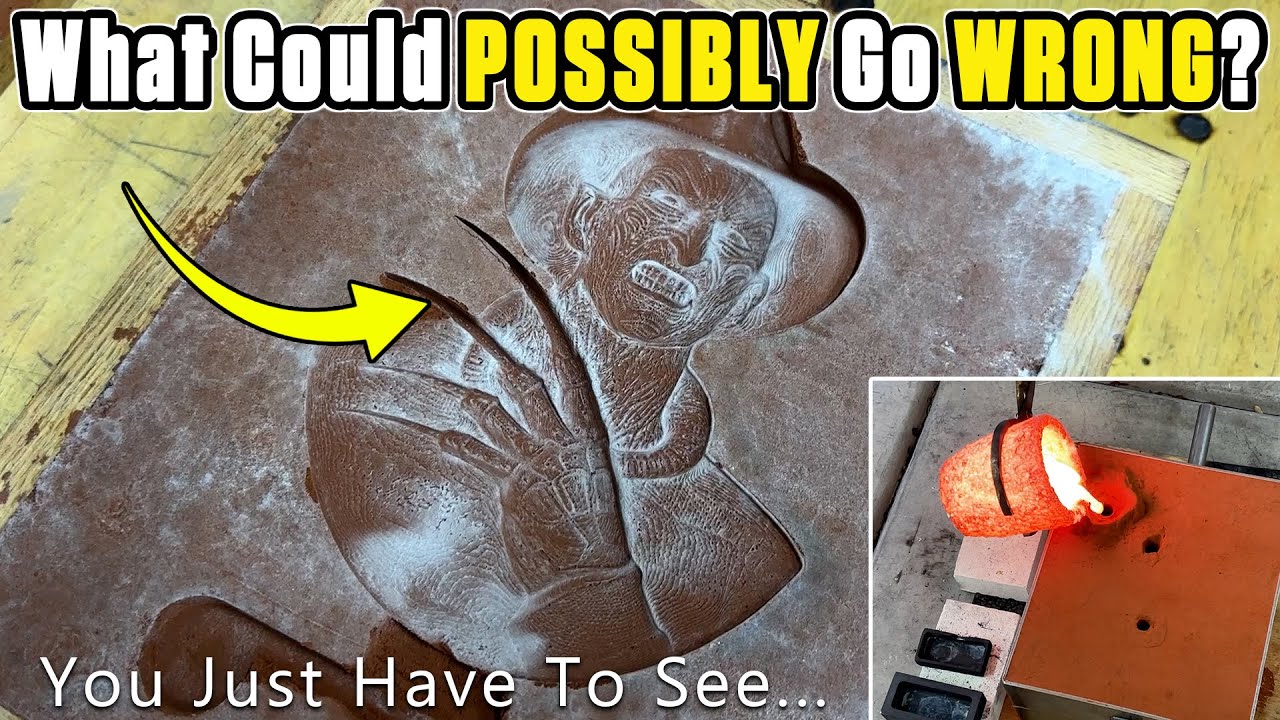 Casting Freddy Krueger In Solid Bronze! - SCARY Metal Casting At Home
