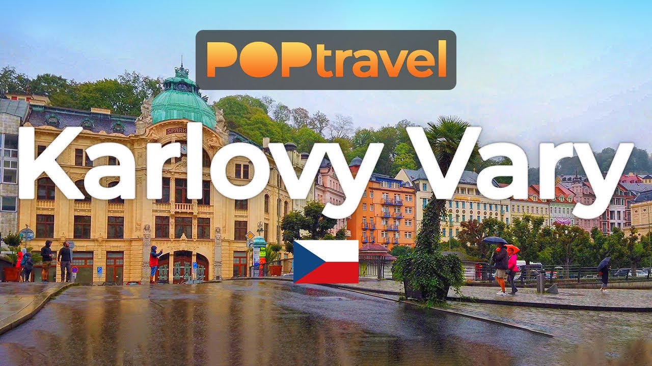 Walking in KARLOVY VARY / Czech Republic 🇨🇿- Rainy Sunday Tour - 4K 60fps (UHD)