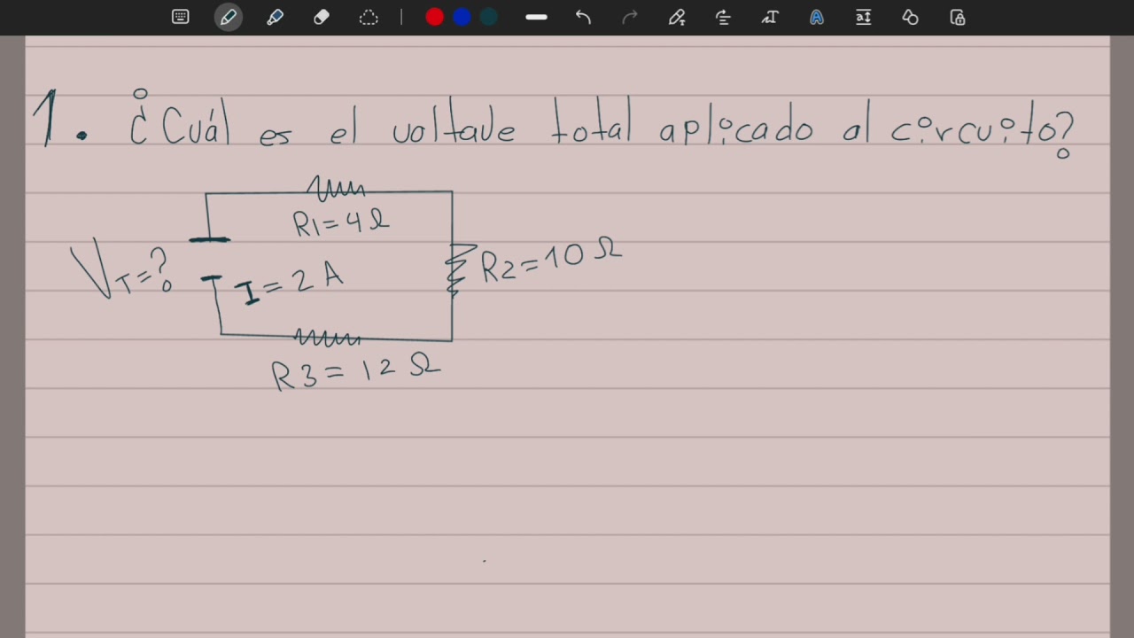 Ejercicios de circuitos en SERIE | Calcula el voltaje total, la resistencia total y la intensidad