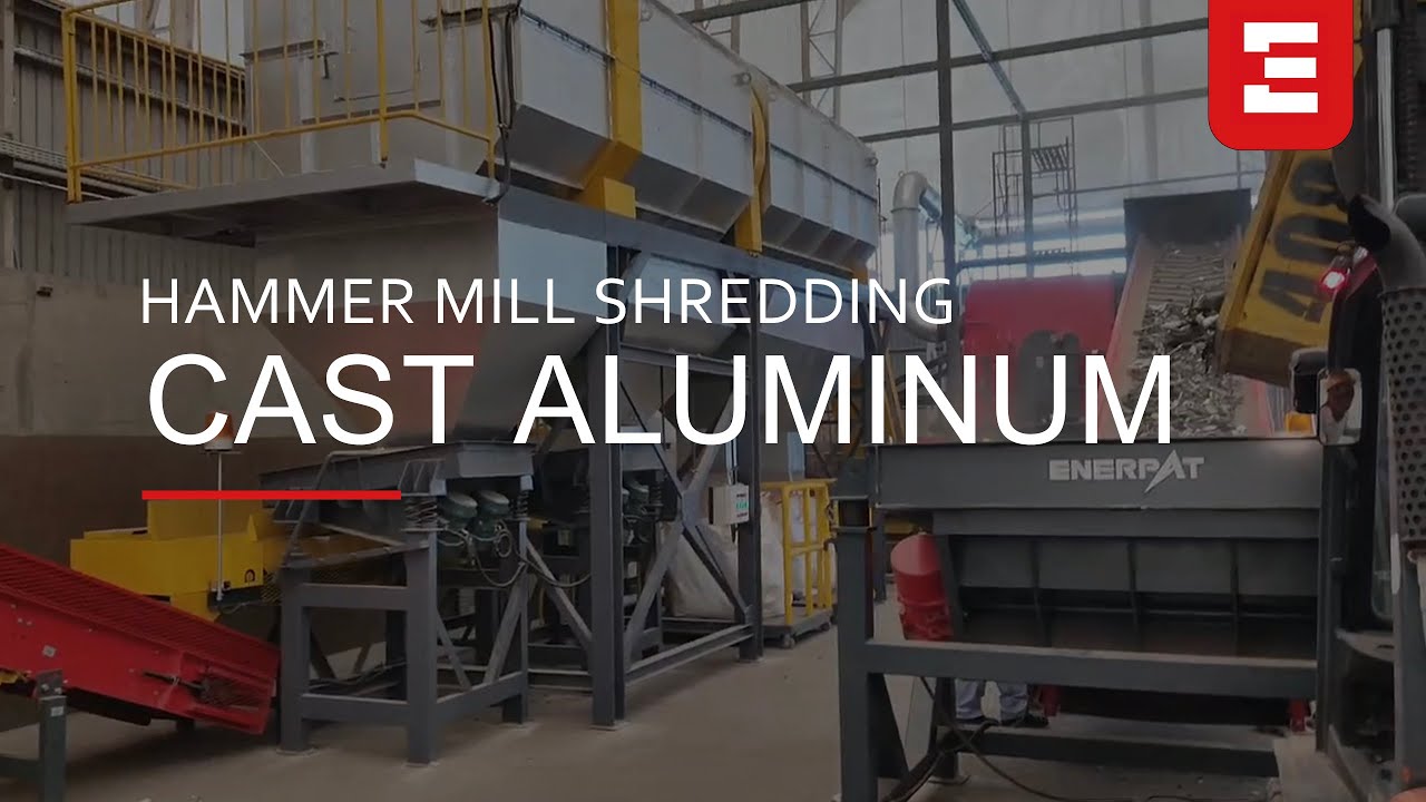 Amazing ENERPAT 300hp metal hammer mill shredder for scrap cast aluminum in indonesia
