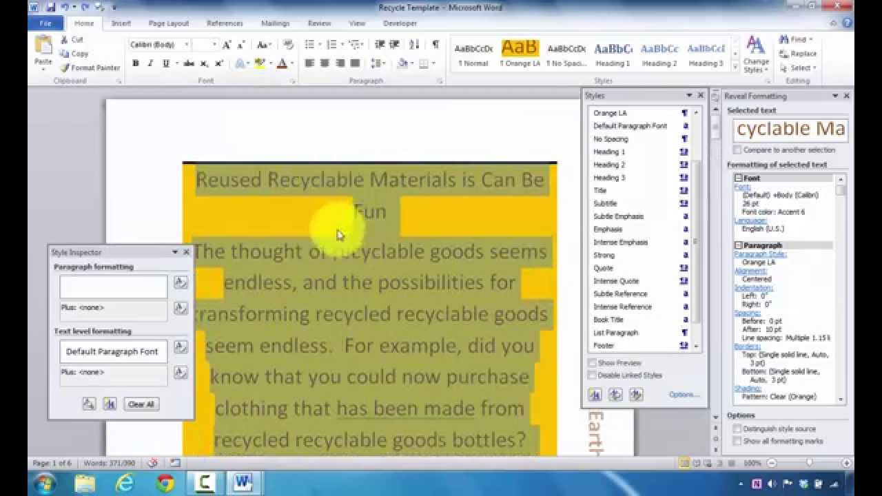 How to Reveal and Clear Styles and Document Formats in Microsoft Word